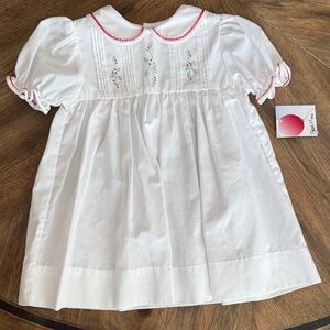Petit Ami White Dress with Red Details
